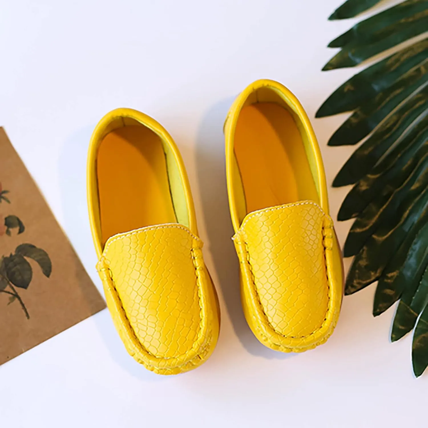 Loafers Leather Soft Sole Non Slip Sneaker for Childrens Boys Girls Kids Outdoor Indoor Sport Shoes Toddler Cozy Casual