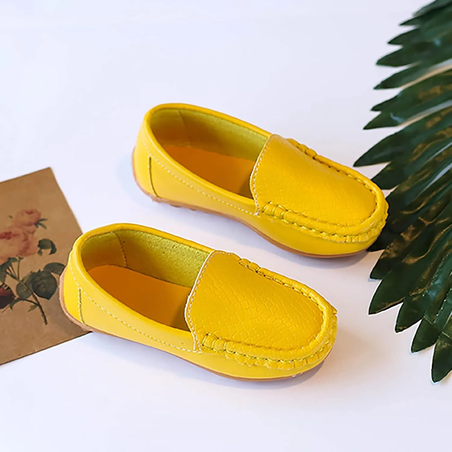 Loafers Leather Soft Sole Non Slip Sneaker for Childrens Boys Girls Kids Outdoor Indoor Sport Shoes Toddler Cozy Casual