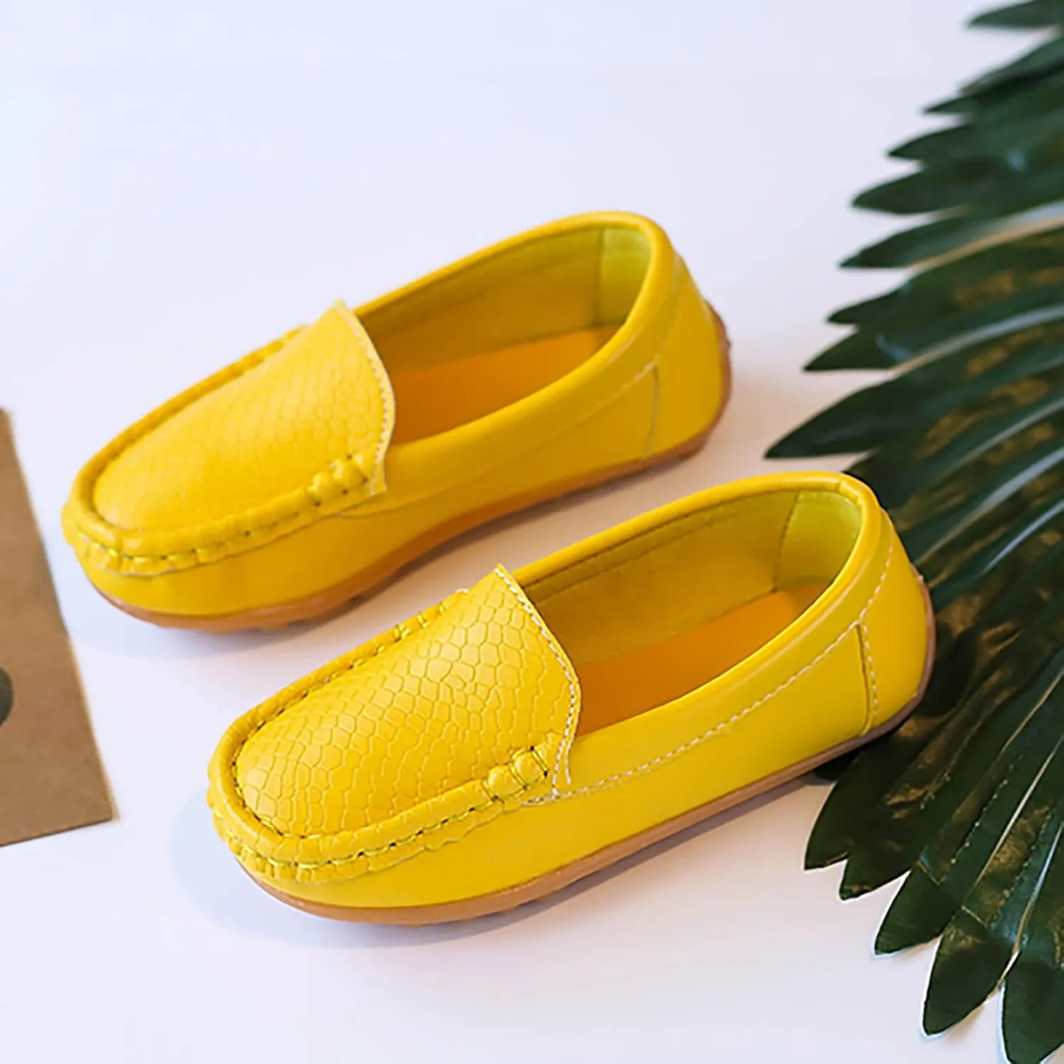 Loafers Leather Soft Sole Non Slip Sneaker for Childrens Boys Girls Kids Outdoor Indoor Sport Shoes Toddler Cozy Casual