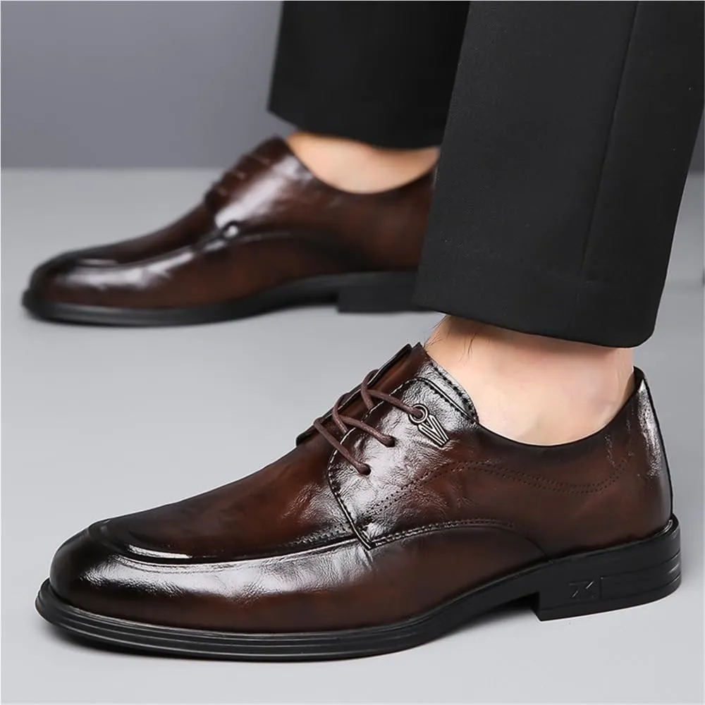 Mens Comfort Orthopedic Dress Shoes Genuine Leather Business Oxford Formal Flats Anti Slip Low Top Prom Casual
