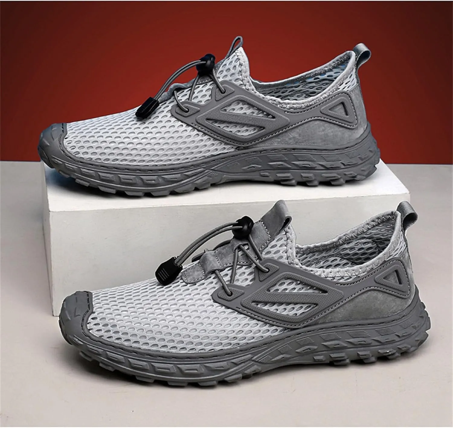 Men'S Wading Beach Shoes Skeleton Mesh Breathable Summer Casual Simple Sandals Hiking Sandals for Summer