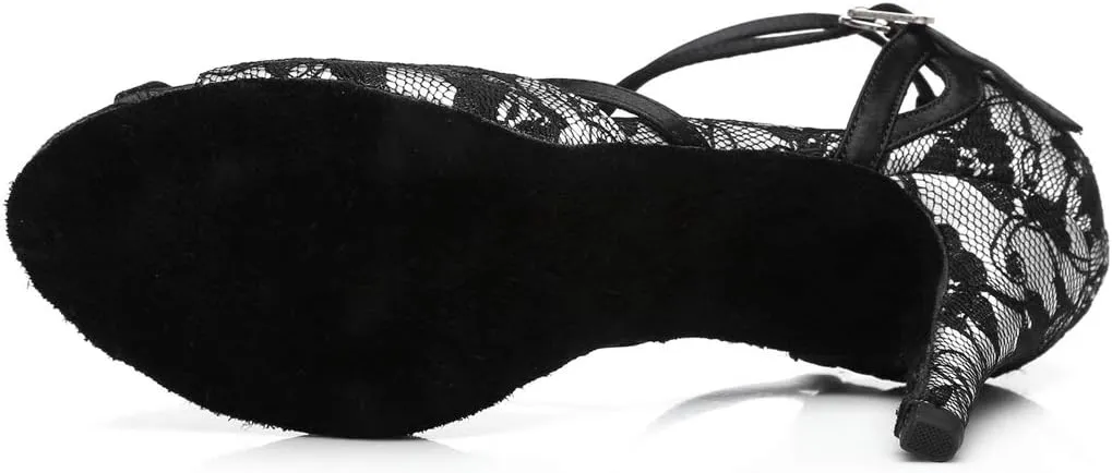 Minishion Women's Ankle Strap Peep Toe Latin Dancing Shoes Wedding Formal Dress Sandals