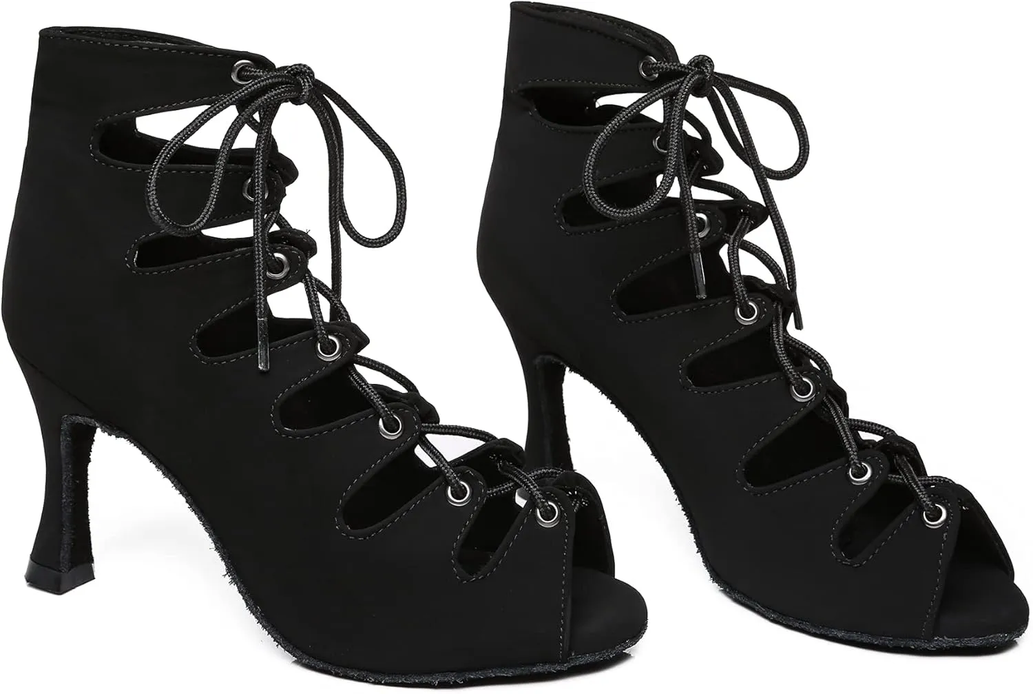 Minishion Women's Ballroom Dancing Boots Lace-up Latin Shoes Formal Party Sandals