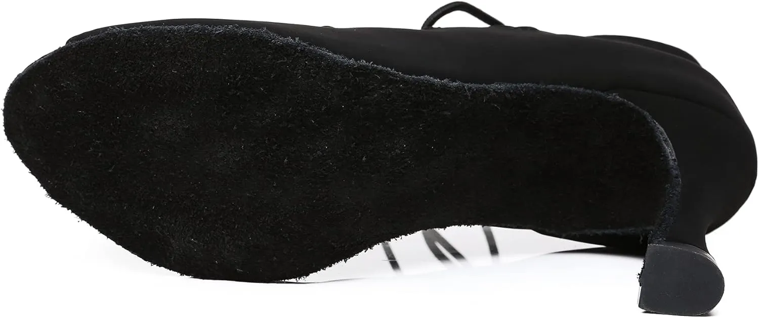 Minishion Women's Ballroom Dancing Boots Lace-up Latin Shoes Formal Party Sandals