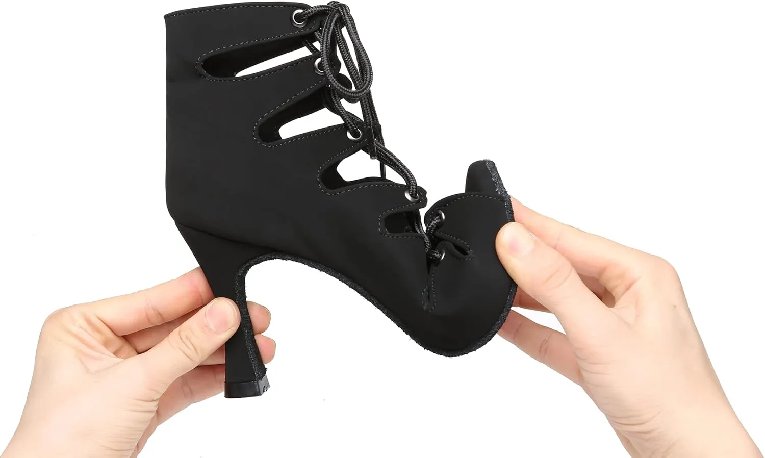 Minishion Women's Ballroom Dancing Boots Lace-up Latin Shoes Formal Party Sandals