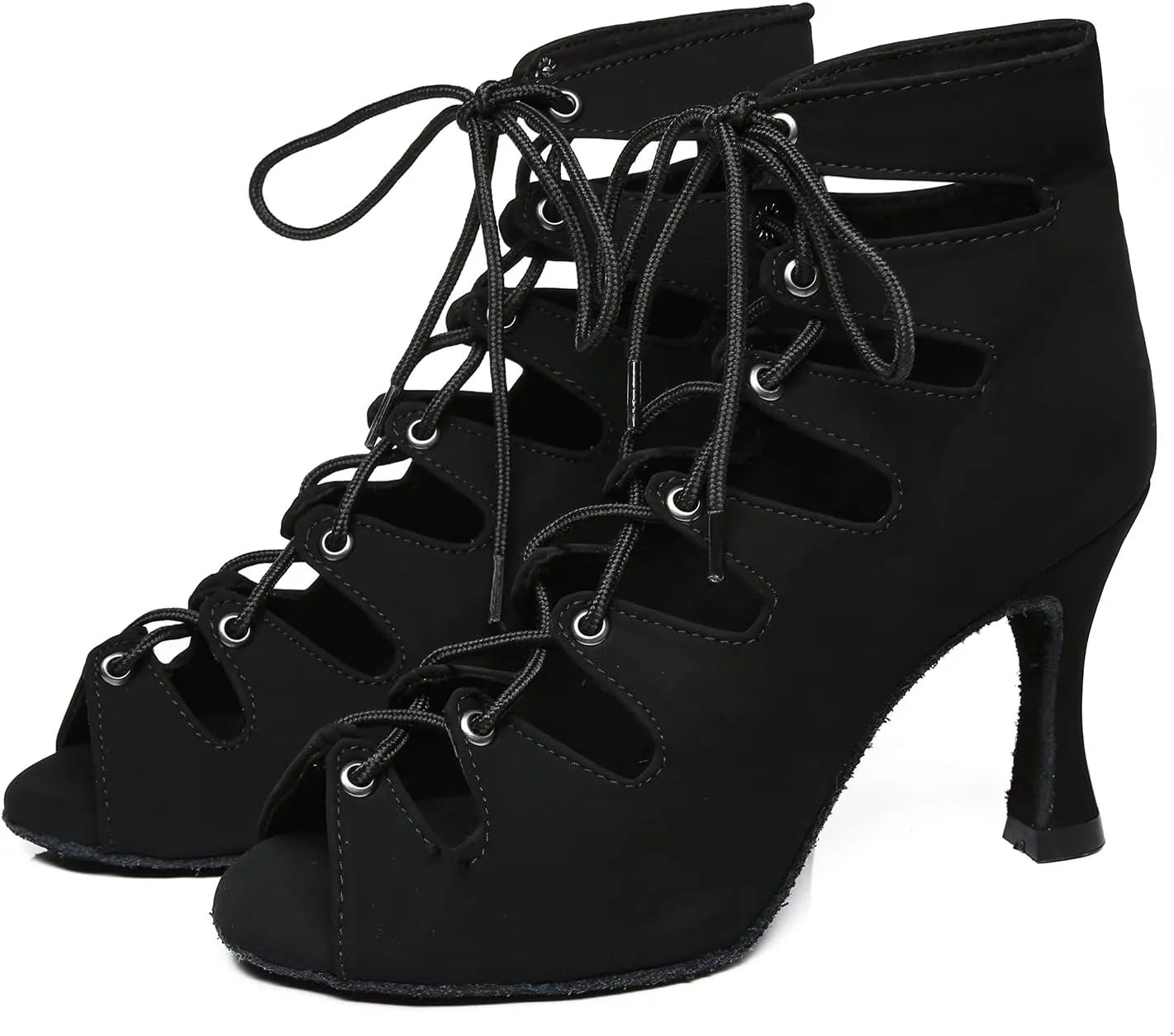 Minishion Women's Ballroom Dancing Boots Lace-up Latin Shoes Formal Party Sandals