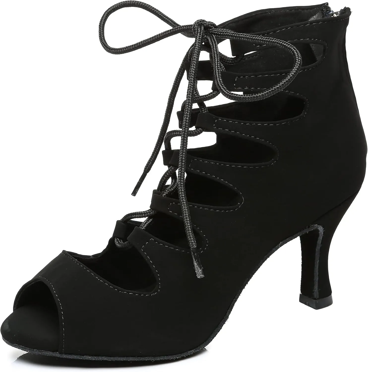 Minishion Women's Ballroom Dancing Boots Lace-up Latin Shoes Formal Party Sandals