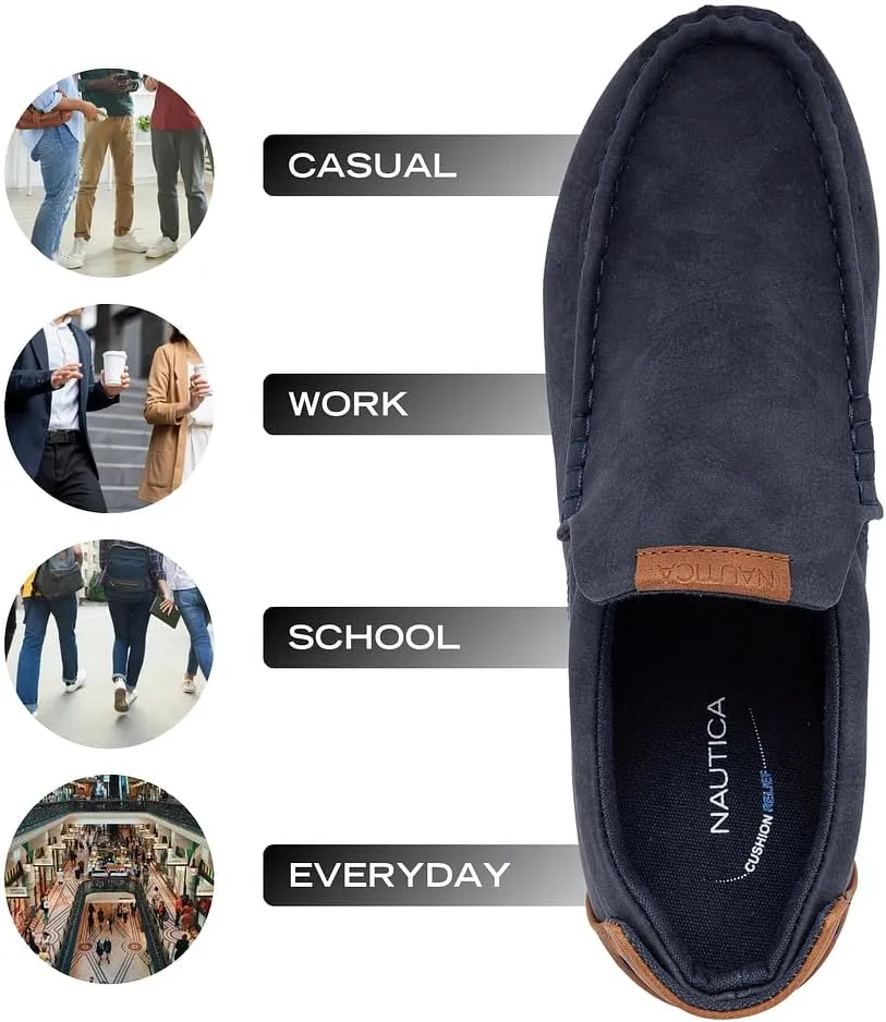Nautica Men's Slip-On Loafers Casual Moc Toe Sneakers Boat Shoes Slipper for Men ?C Lightweight & Comfortable - Derwin