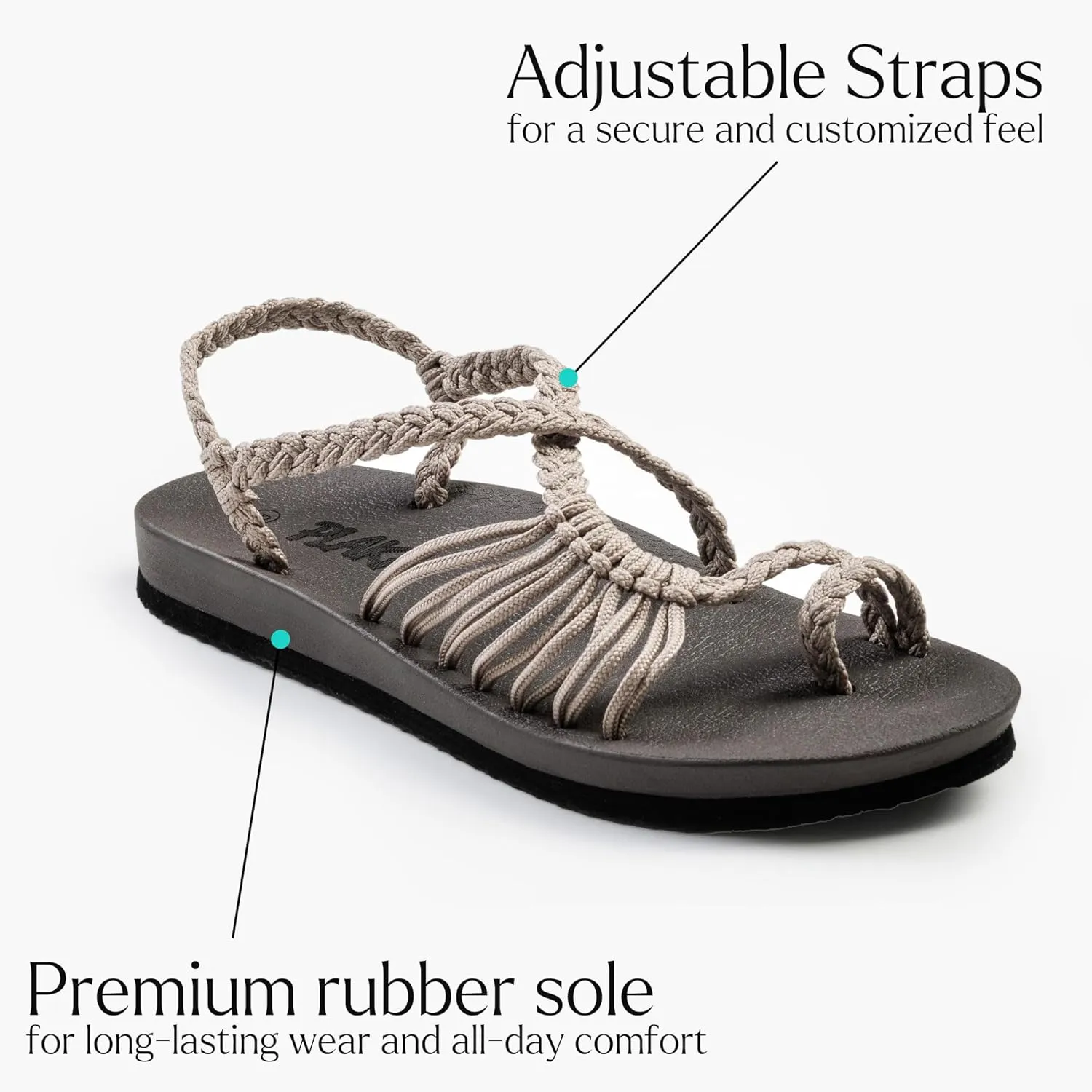 Plaka Atlantis Summer Walking Sandals for Women  Comfortable Strappy Sandals with Arch Support for Beach Walks and Casual Outings