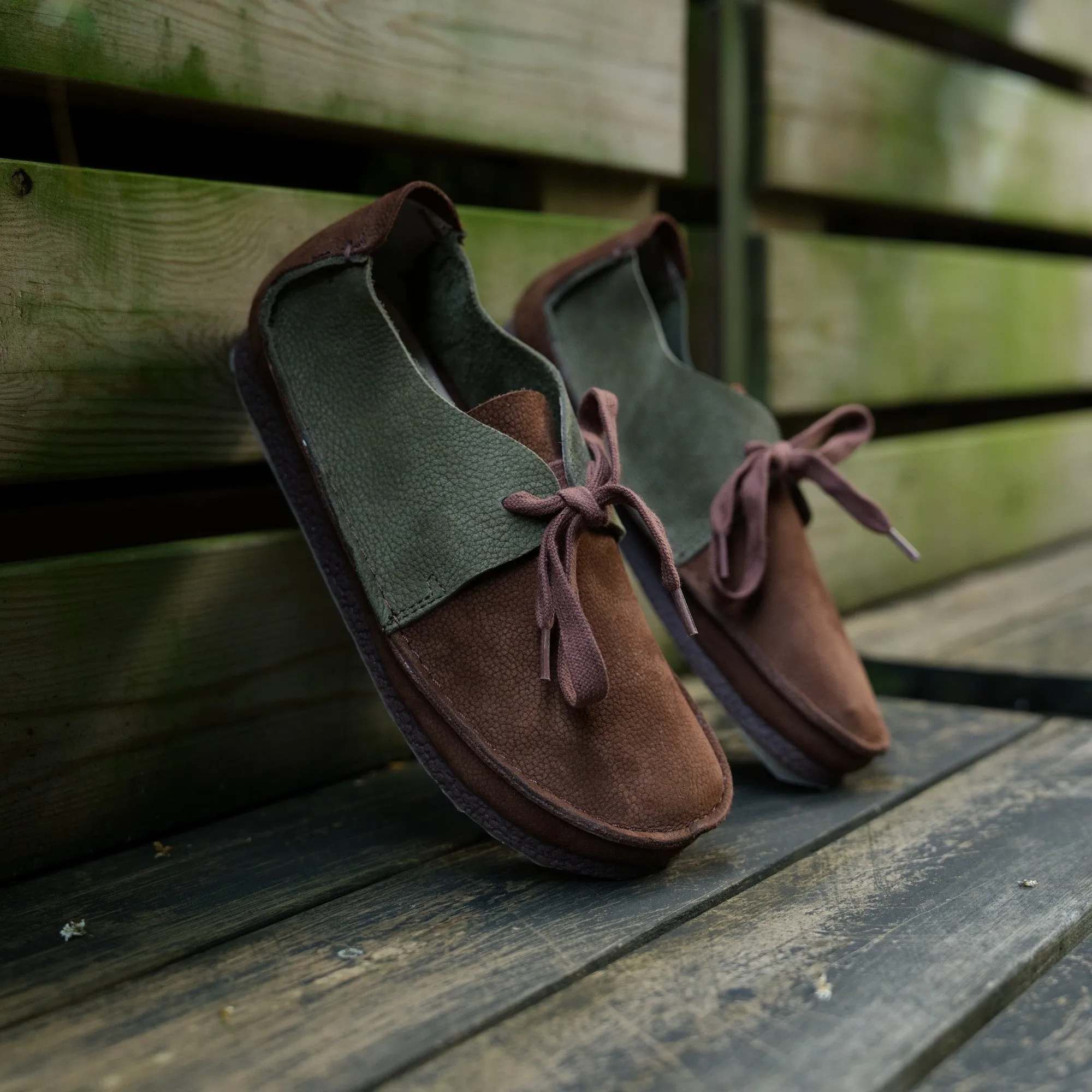 Retro Handmade Leather Lace Up Flats Patchwork Casual Shoes In Coffee/Khaki