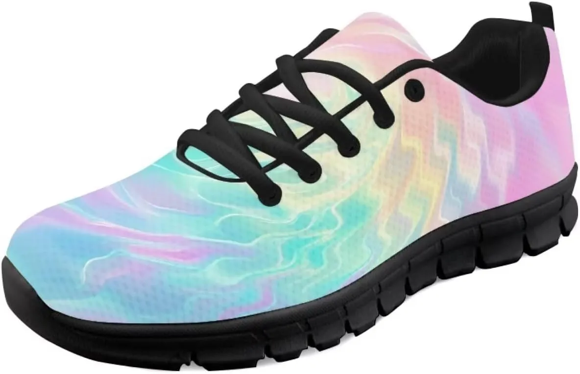 Shoes Women Flat Cozy Low Cut Lace-Up Tennis Sneakers Breathable Workout Lightweight Athletic Exercise Walking Shoes for Ladies US 5-12