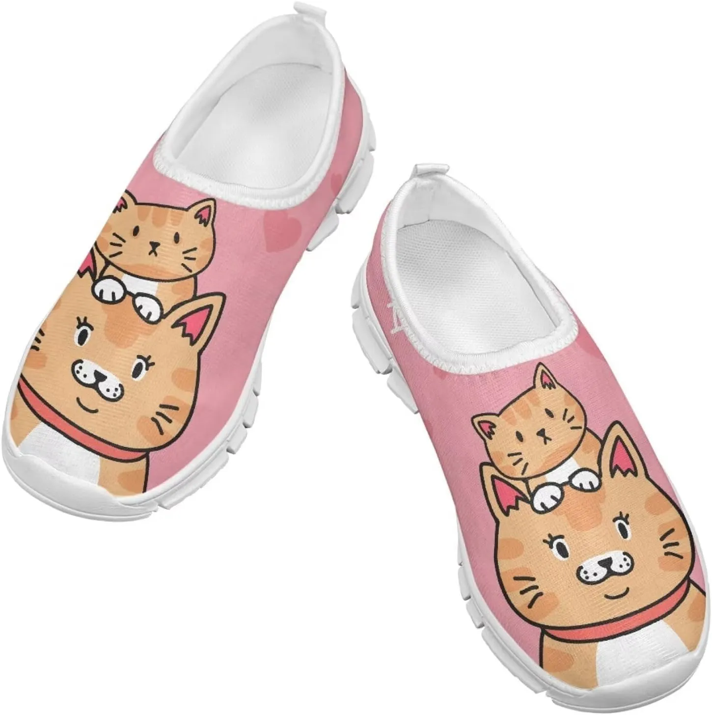 Slip-On Walking Kids Sneakers Casual Loafers Non Slip Shoes Low Top Breathable Mesh Hiking Shoes Boys Girls Black US 11-15