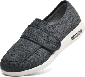 Swollen Feet Shoes, Mens Wide Fit Slippers Diabetic for Men Width Orthopedic Slip-on Adjustable Closure Extra for Ladies