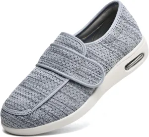 Swollen Feet Shoes, Mens Wide Fit Slippers Diabetic for Men Width Orthopedic Slip-on Adjustable Closure Extra for Ladies