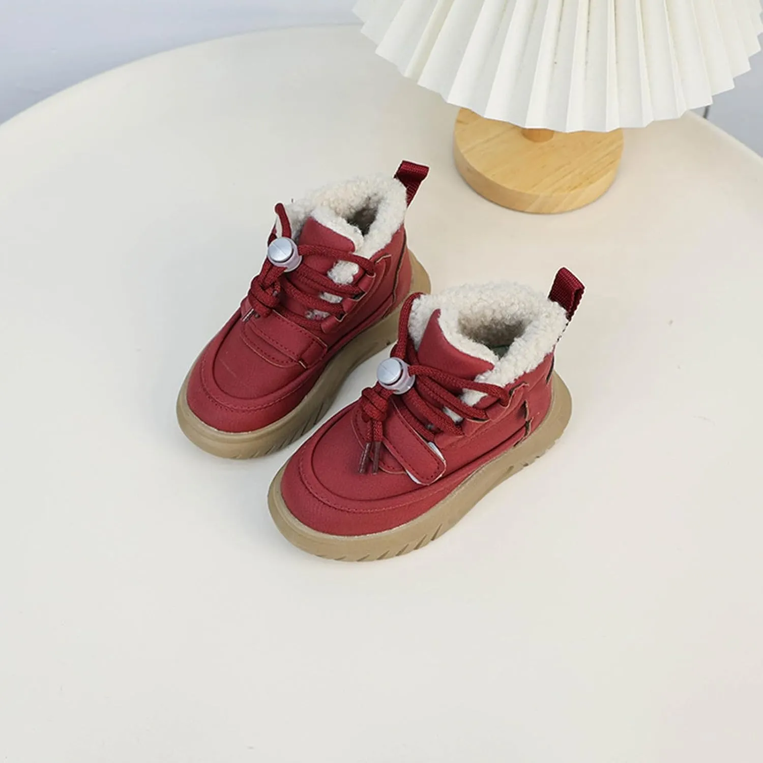 Toddler Baby Winter Warm Snow Boots Girls Boys Faux Fr Furry Fleece Cotton Cozy Lightweight Ankle Walking Shoes