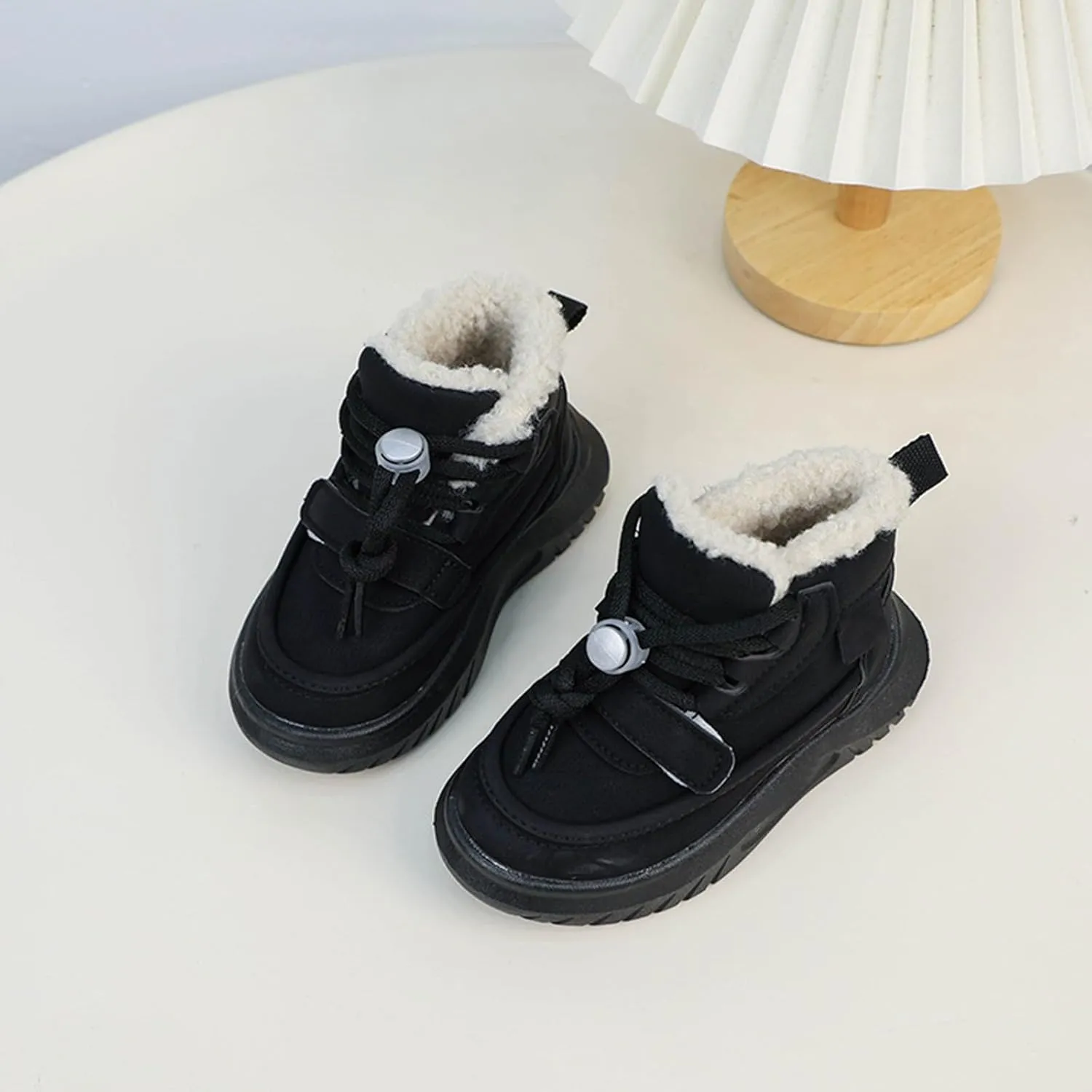 Toddler Baby Winter Warm Snow Boots Girls Boys Faux Fr Furry Fleece Cotton Cozy Lightweight Ankle Walking Shoes