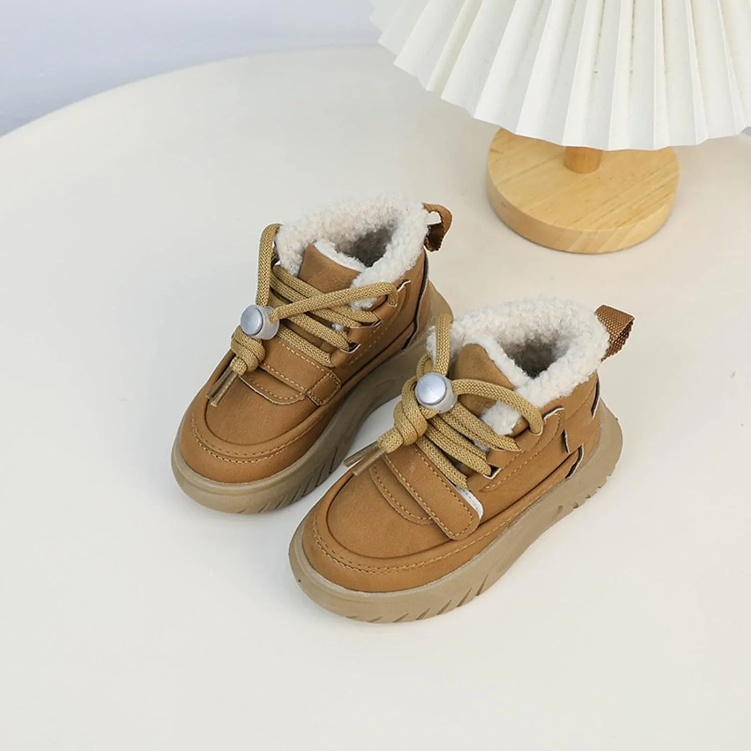 Toddler Baby Winter Warm Snow Boots Girls Boys Faux Fr Furry Fleece Cotton Cozy Lightweight Ankle Walking Shoes