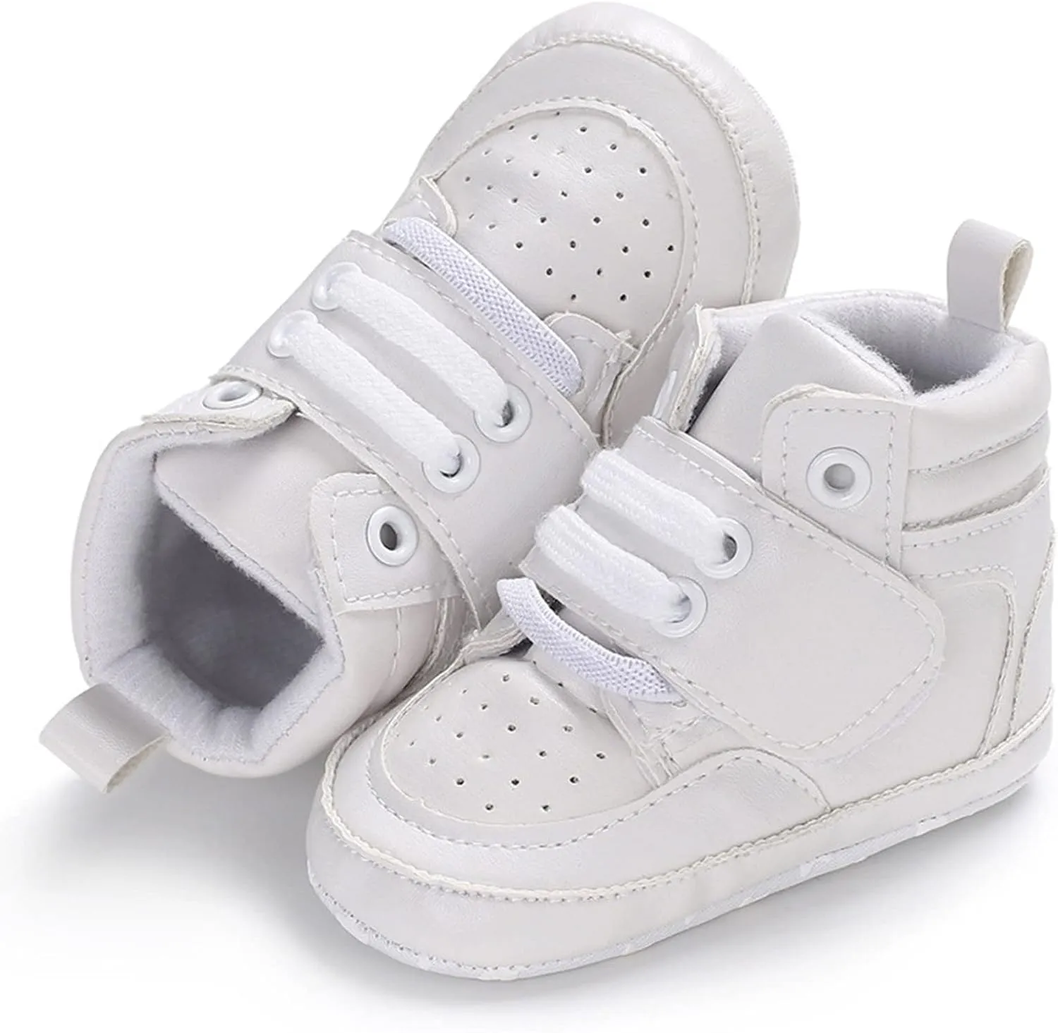 Toddler Solid Leather Snow Boots Infant Boys Girls Winter Cozy Warm High Top Shoes Anti-Slip Outdoor Sport Sneakers