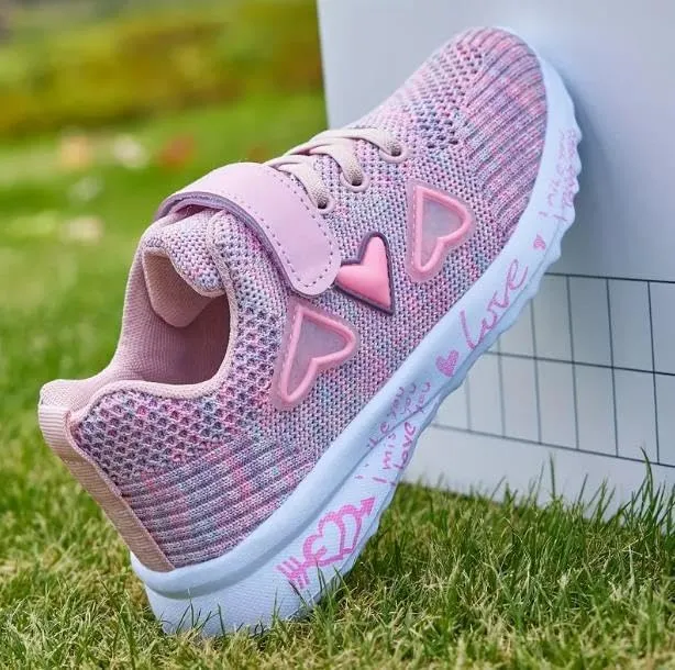 Toddler/Little Kid/Big Kid Girls Pink Sneakers Kids Shoes Lightweight Breathable Athletic Running Tennis Fitness Shoes