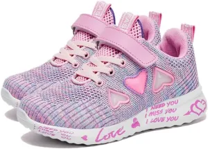 Toddler/Little Kid/Big Kid Girls Pink Sneakers Kids Shoes Lightweight Breathable Athletic Running Tennis Fitness Shoes