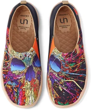 UIN Women's Artistic Slip-On Shoes Vibrant Floral Casual Loafers Lightweight Comfortable Travel Footwear