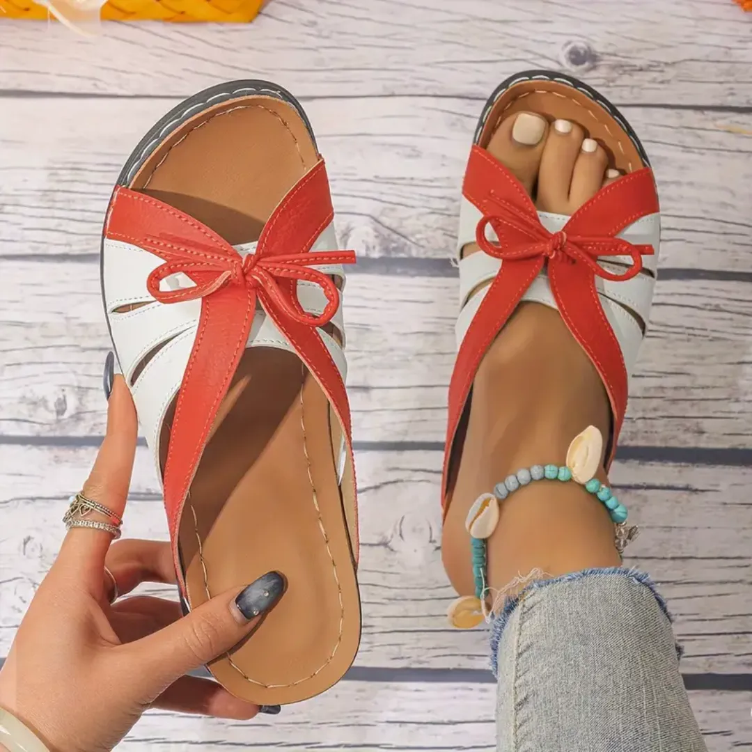 Uniqcomfy Sport Bowknot Arch Support Wedge Sandals