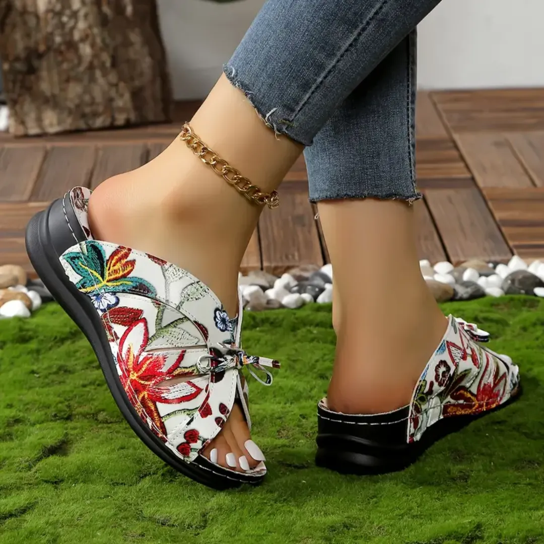 Uniqcomfy Sport Bowknot Arch Support Wedge Sandals