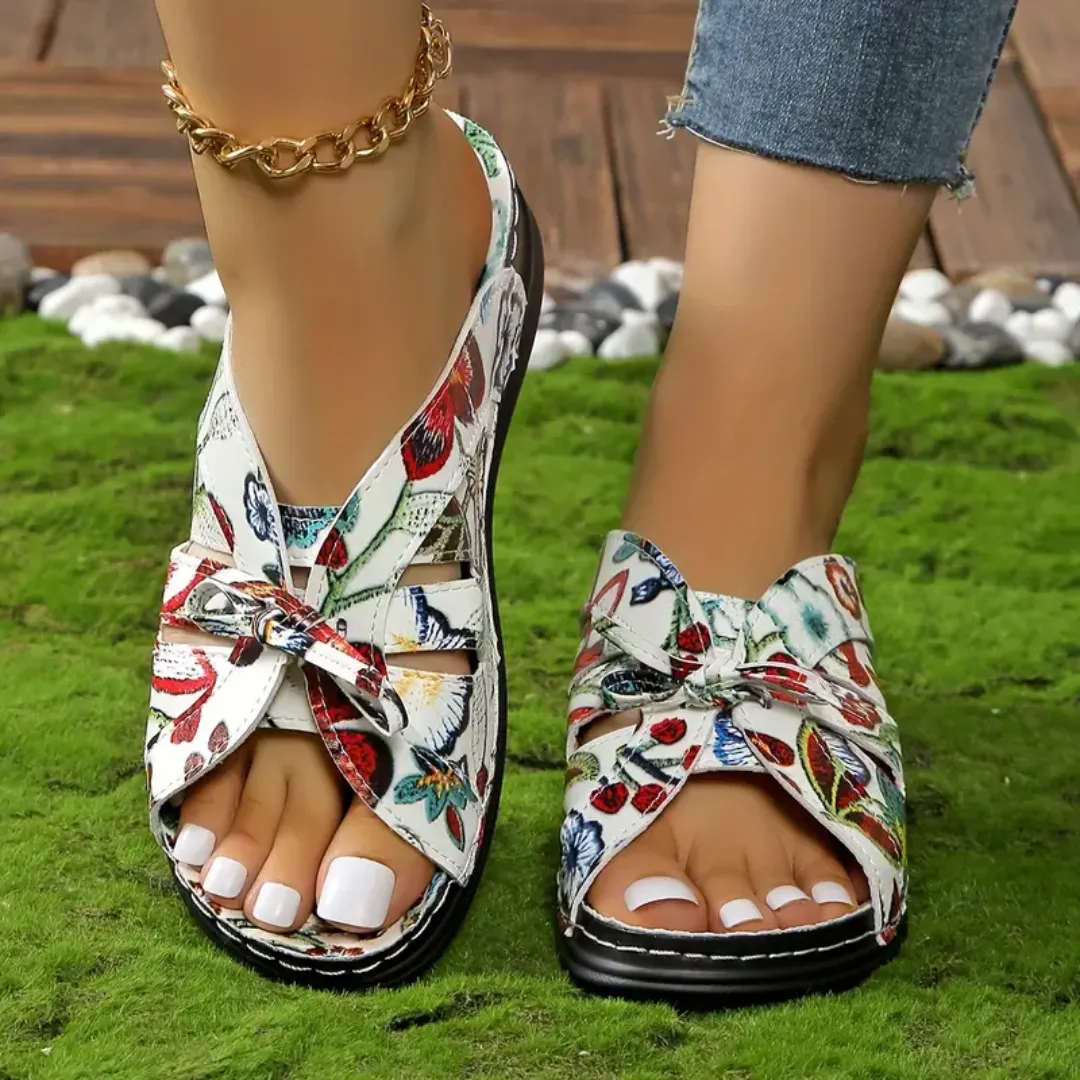 Uniqcomfy Sport Bowknot Arch Support Wedge Sandals