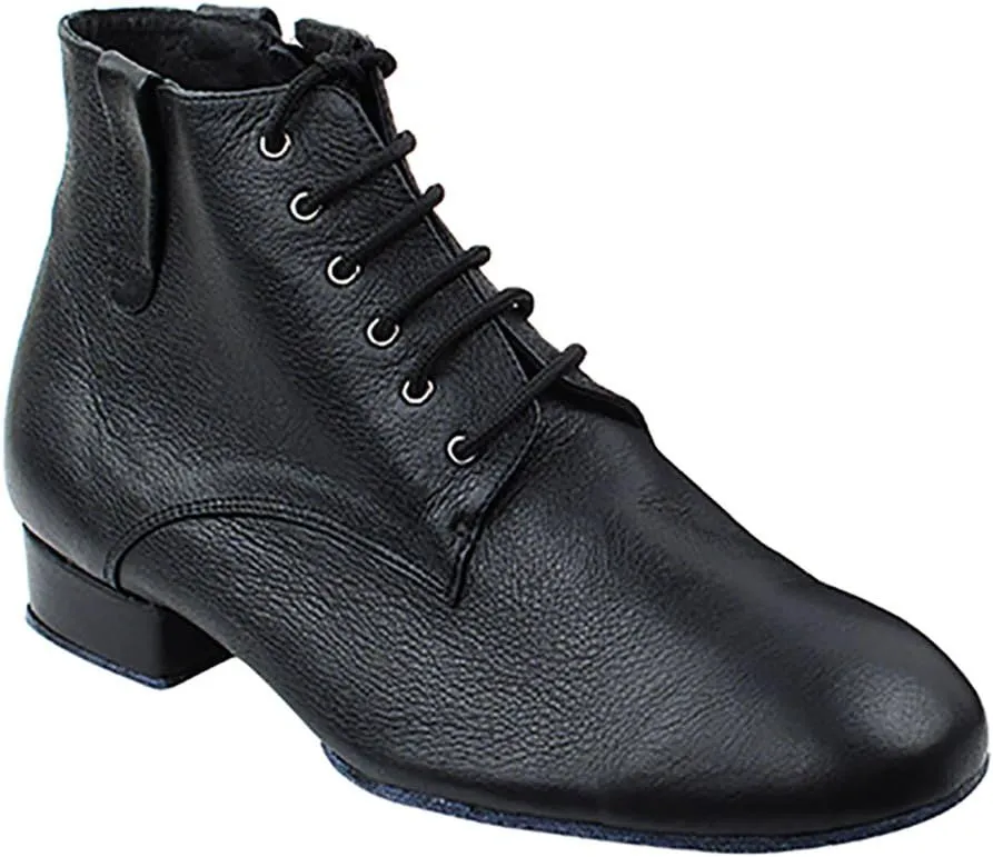 Very Fine Dance Shoes - Mens Dance Boots - Ballroom Latin Tango Salsa Dance Shoes for Men - RCCL9001-1-inch Heel - Black Leather - 10.5