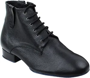 Very Fine Dance Shoes - Mens Dance Boots - Ballroom Latin Tango Salsa Dance Shoes for Men - RCCL9001-1-inch Heel - Black Leather - 12.5