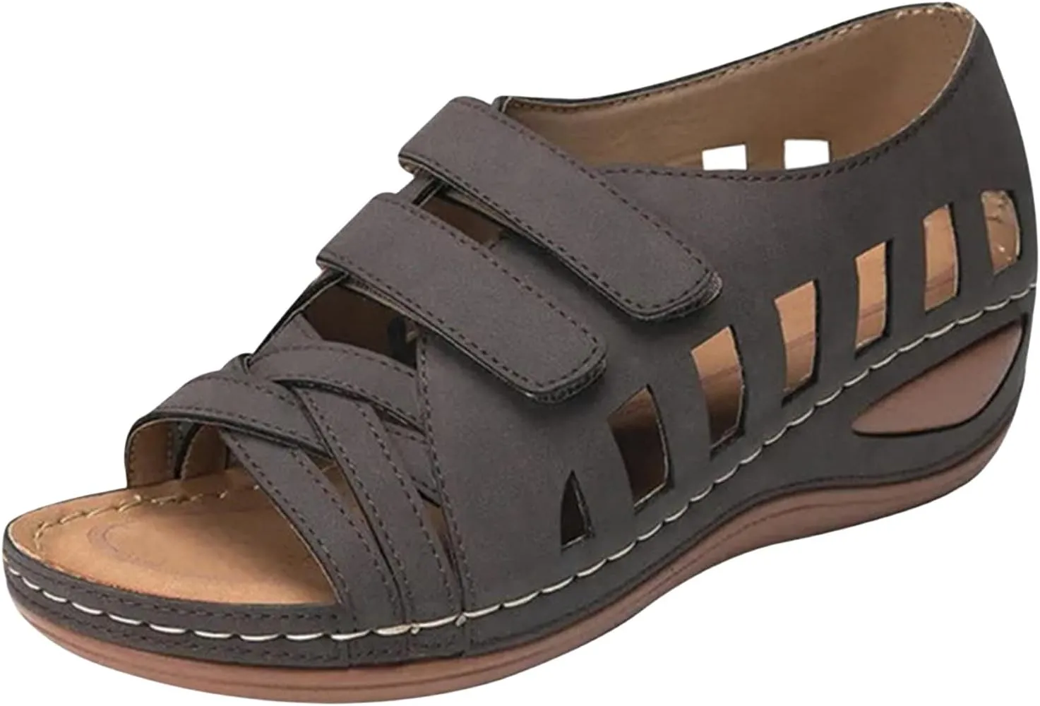 Womens Arch Support Sandals with Back Strap Comfortable Walking Orthopedic Slippers Ladies Sandals Slip On Beach Shoes