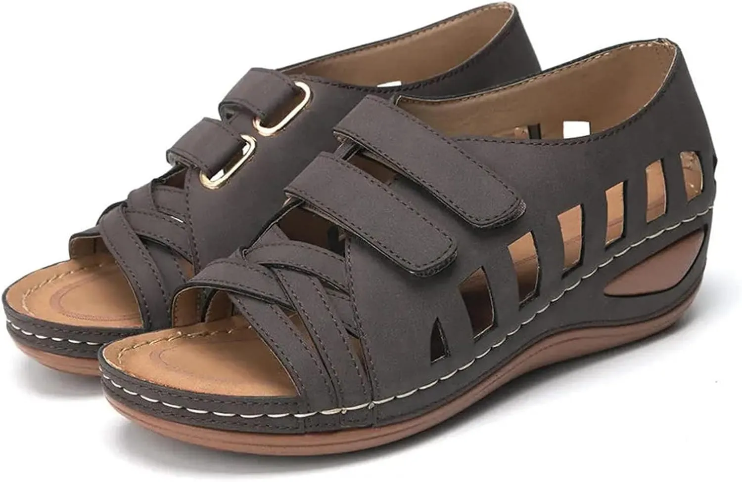 Womens Arch Support Sandals with Back Strap Comfortable Walking Orthopedic Slippers Ladies Sandals Slip On Beach Shoes