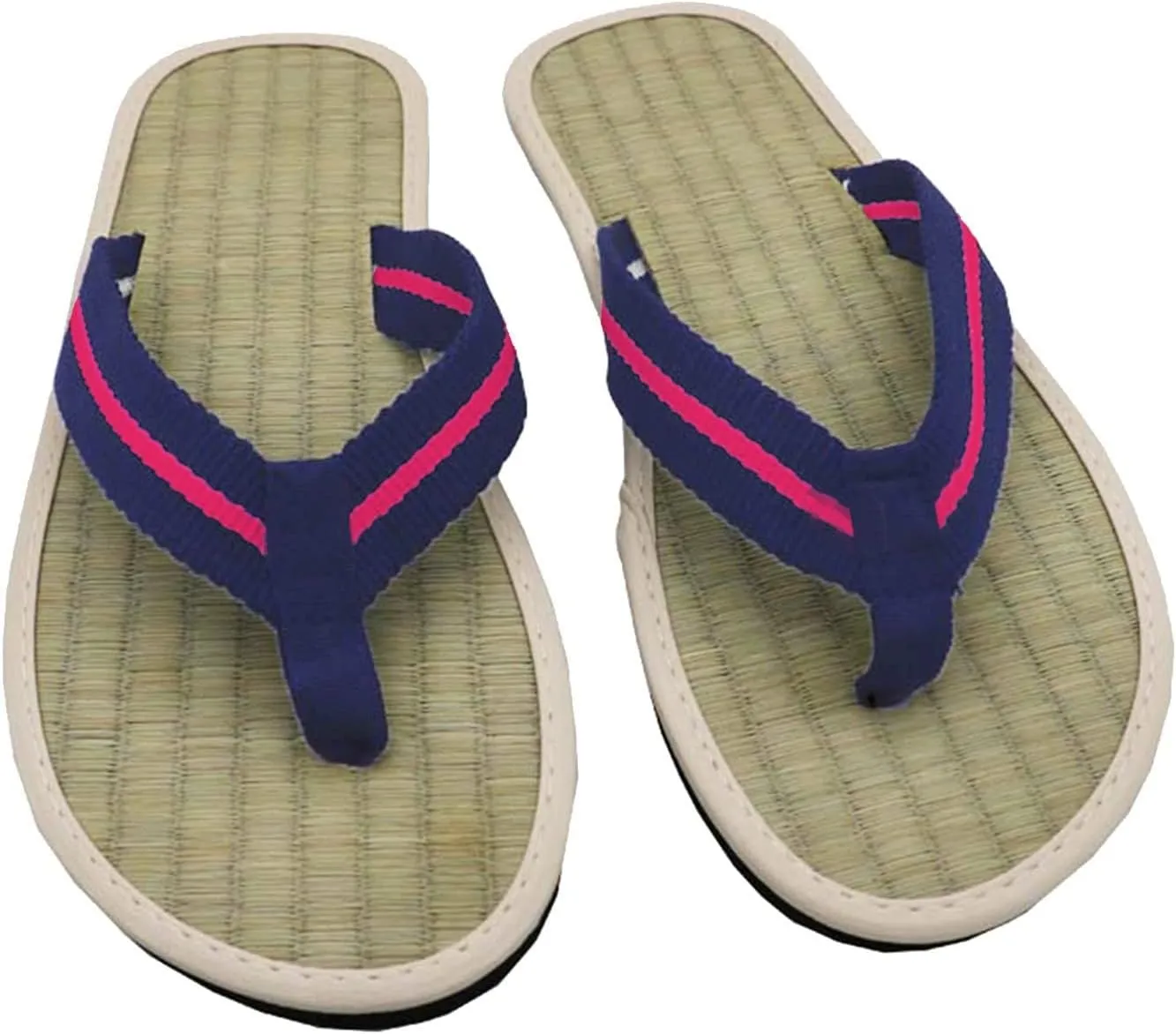 Women's Bamboo-Flip-Flop Summer Beach Sandals Straw Open-Toe Casual Slip on House Slippers
