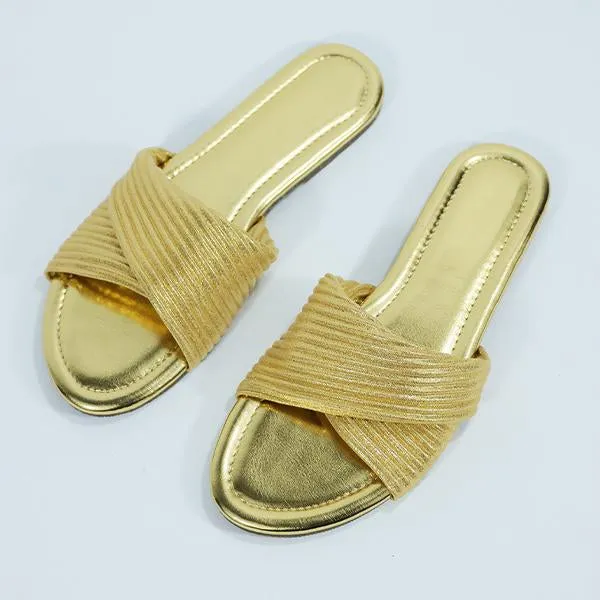 Women's Fashionable Pleated Flat Slippers 03198688S