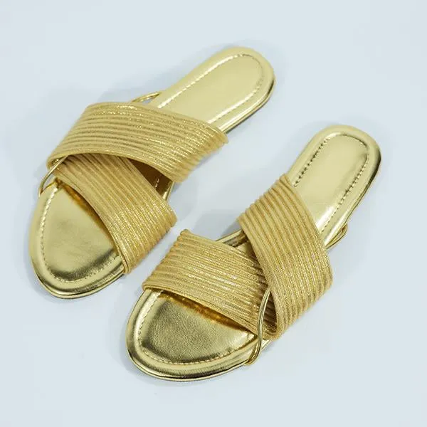 Women's Fashionable Pleated Flat Slippers 03198688S