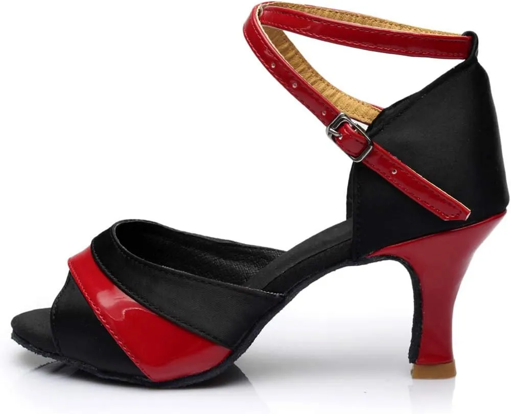 Womens High Heels Platform Wedge Sandals Women Ladies Dancing Prom Ballroom Latin Ballet Dance Singles Shoes (Red, 8)