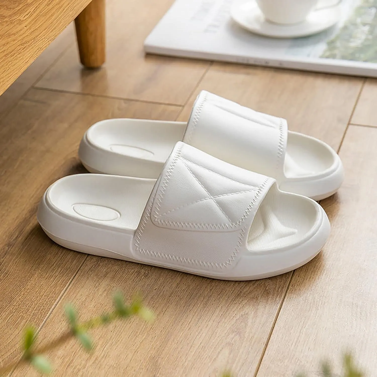 Women's Slides Comfortable Quick Drying Shower Slippers Non Slip Pool Slide Shower Slides for Women