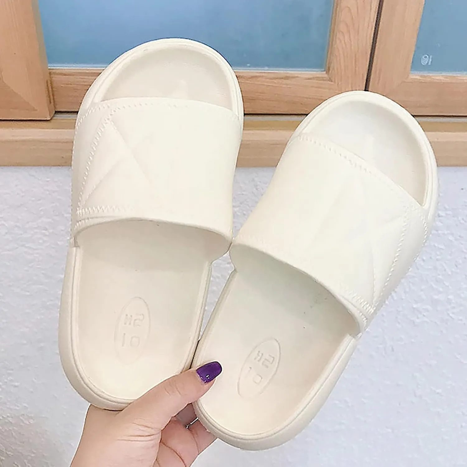 Women's Slides Comfortable Quick Drying Shower Slippers Non Slip Pool Slide Shower Slides for Women
