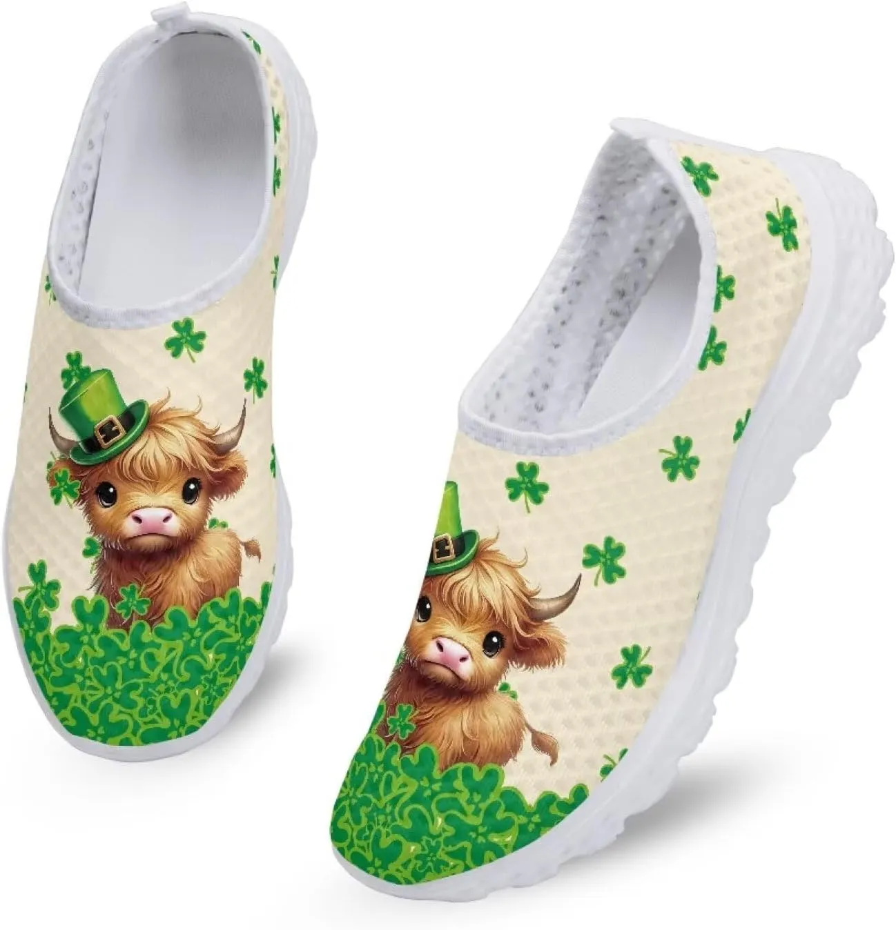 Womens Slip On Sneakers Patricks Day Shoes Athletic Tennis Shoe US 5.5-11.5