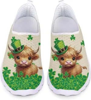 Womens Slip On Sneakers Patricks Day Shoes Athletic Tennis Shoe US 5.5-11.5