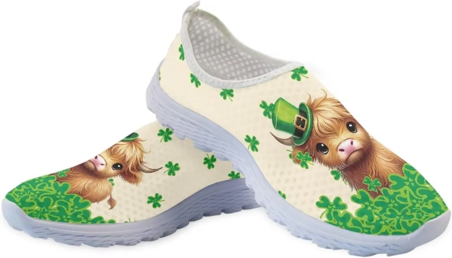 Womens Slip On Sneakers Patricks Day Shoes Athletic Tennis Shoe US 5.5-11.5