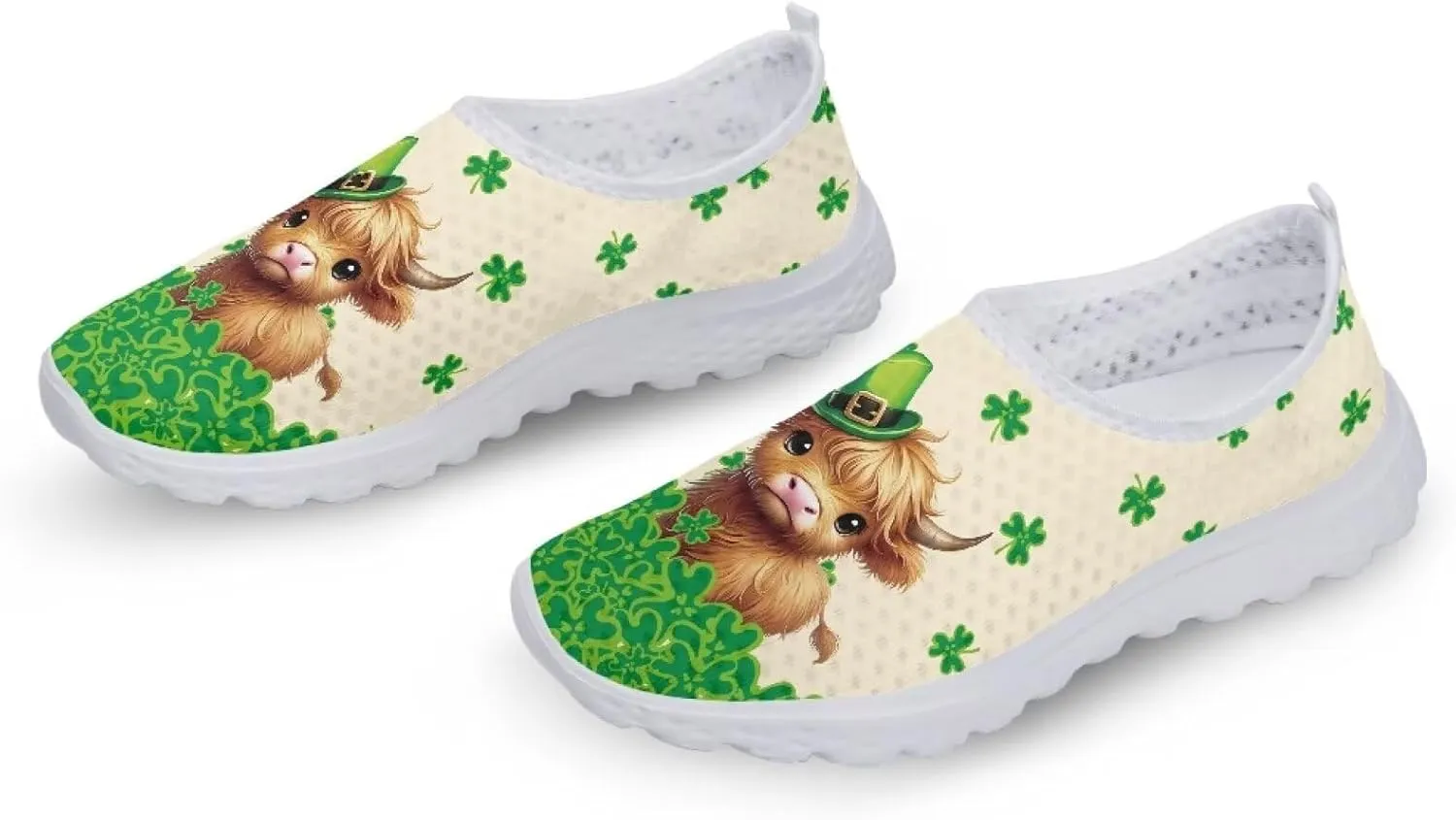 Womens Slip On Sneakers Patricks Day Shoes Athletic Tennis Shoe US 5.5-11.5