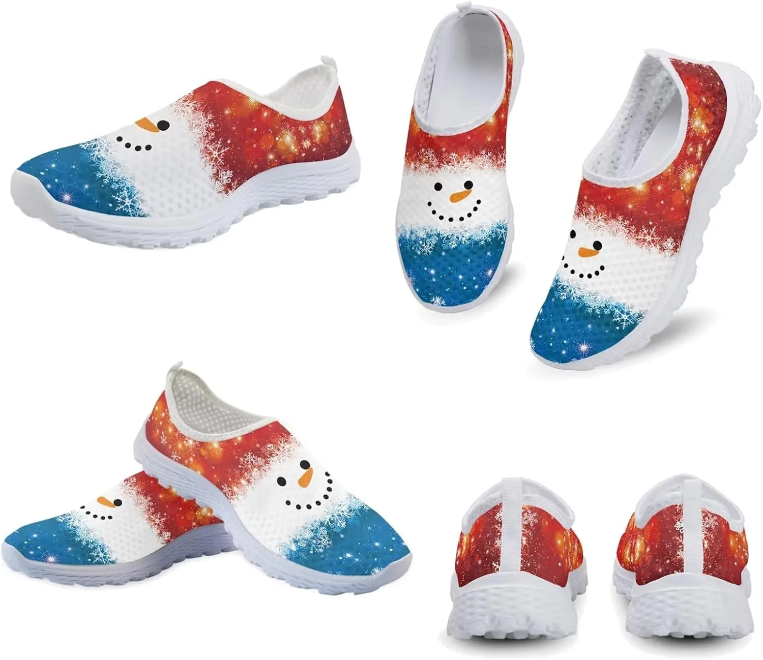 Xpyiqun Christmas Shoes Women Casual Slip On Sneakers Xmas Walking Tennis Shoe Loafers