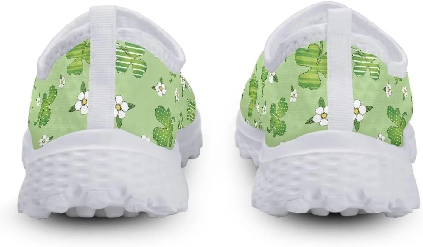 Xpyiqun St Patricks Day Tennis Sneaker for Women Slip On Loafer Size 5.5-11.5 Mesh Walking Running Shoes
