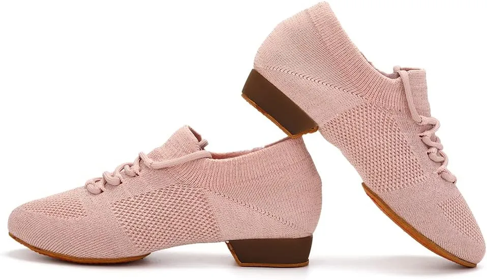 YKXLM Women Social Standard Practice Dance Sneaker Beginner Dance Practice Ballroom Shoes for Women Low Heel
