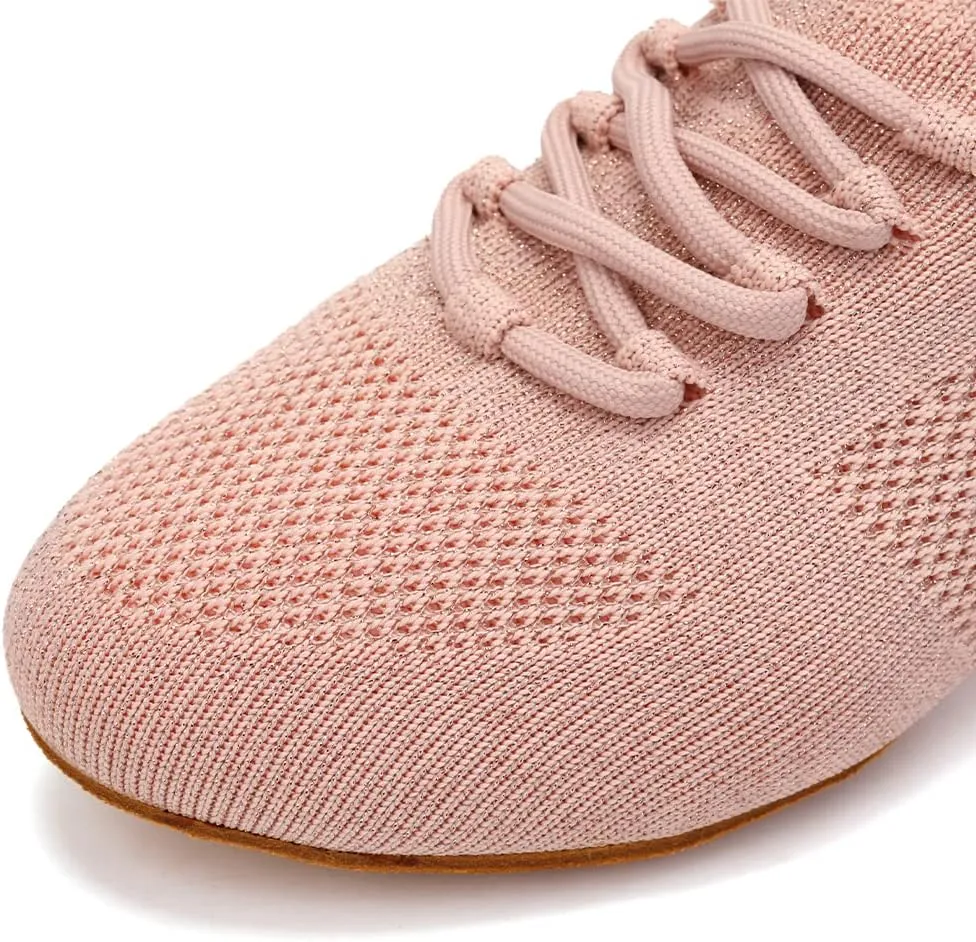 YKXLM Women Social Standard Practice Dance Sneaker Beginner Dance Practice Ballroom Shoes for Women Low Heel
