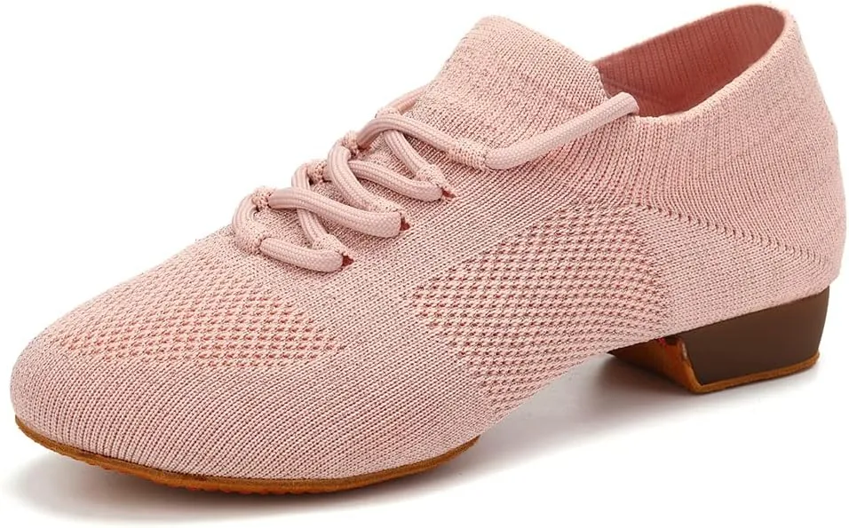 YKXLM Women Social Standard Practice Dance Sneaker Beginner Dance Practice Ballroom Shoes for Women Low Heel
