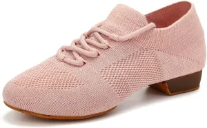 YKXLM Women Social Standard Practice Dance Sneaker Beginner Dance Practice Ballroom Shoes for Women Low Heel