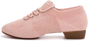 YKXLM Women's Standard Practice Shoes Latin Tango Salsa Dance Shoes for Women Low Heels Ballroom